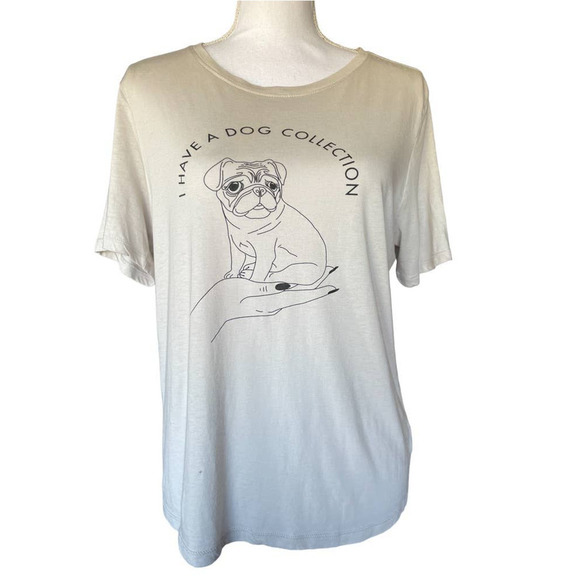 Nectar Clothing Women's T Shirt Tee Top Size L Pug In Lady Hand SS Ctn Modal - Picture 1 of 10